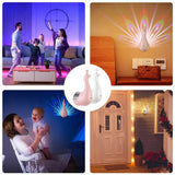 PeacockGlow - Op afstand bedienbare pauw projectorlamp met kleurrijke sfeer Creatief nachtlampje voor slaapkamer en thuis