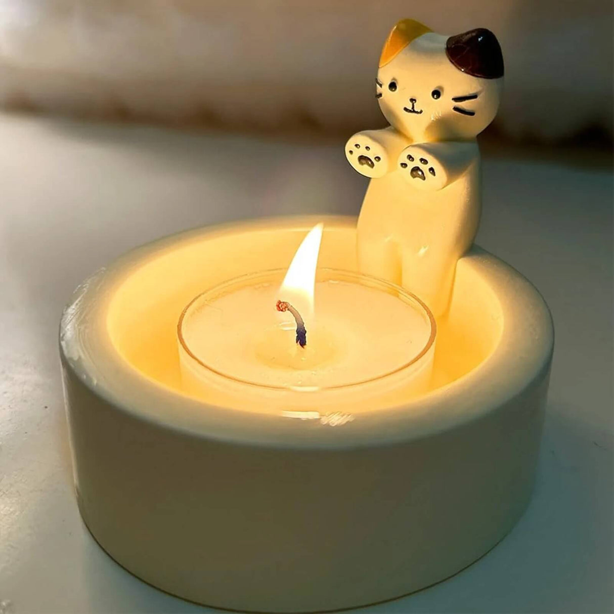 PawFlicker - Decoratieve op dieren geïnspireerde kaarsenhouder voor warmte en sfeer