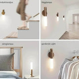 SensoRay - Draadloos LED Nachtlampje met Bewegingssensor | Elegant Houten Ontwerp en Oplaadbaar