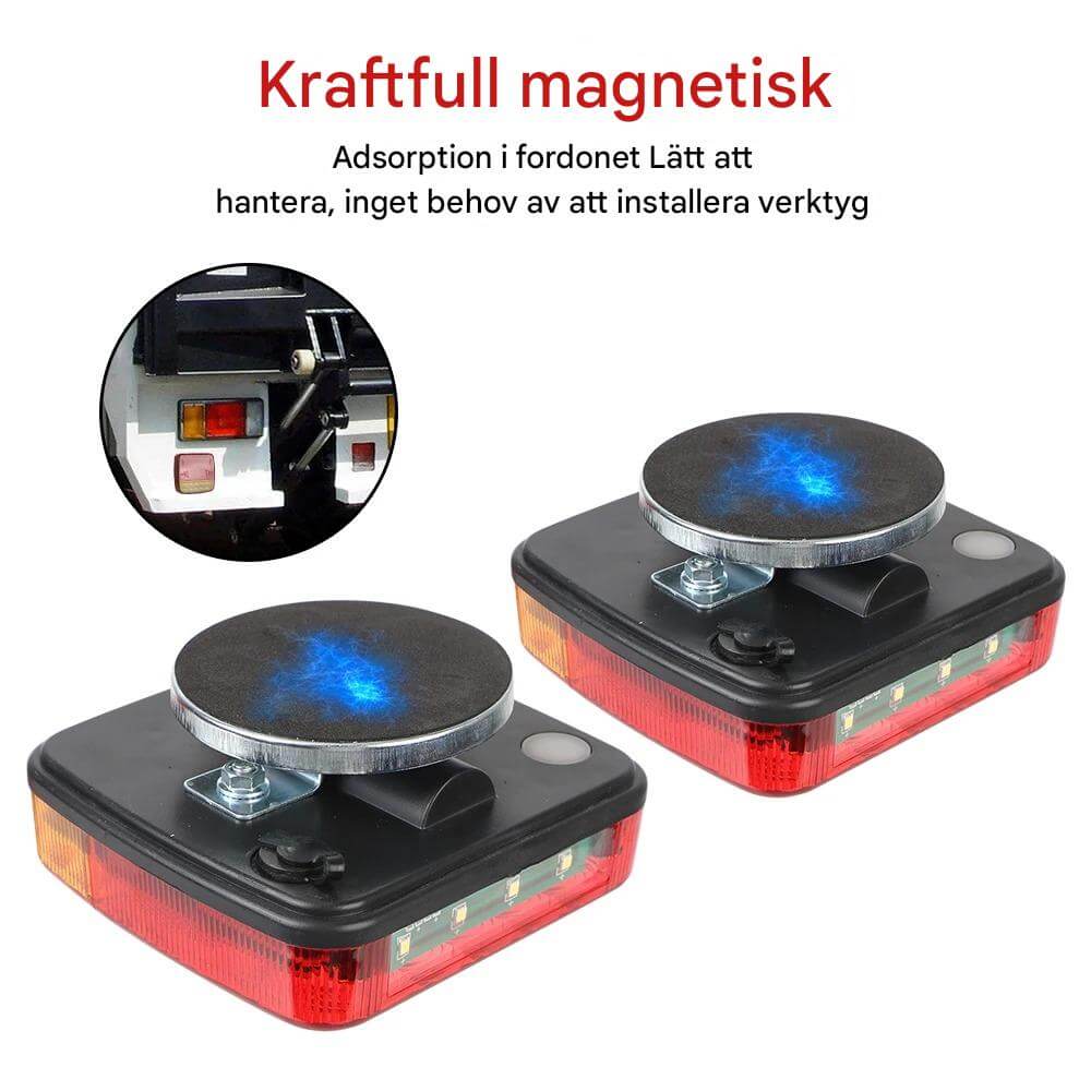 TrailMagnet - Magnetische draadloze LED-achterlichten voor aanhangers, caravans en vrachtwagens | Draadloos remlicht met 5 functies