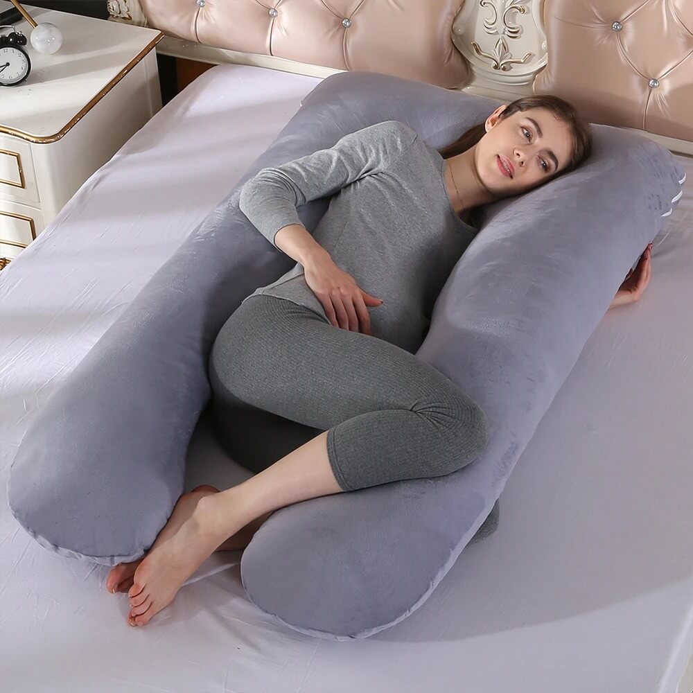 MammaLugn - U-vormig Zwangerschapskussen 130×70 cm | Comfort en Ondersteuning voor Zwangere en Nieuwe Moeders