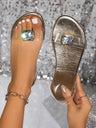 GlitzaWalk - Vrouwensandalen met steentjes en transparante bandjes | Comfortabele zomerschoenen in grote maten