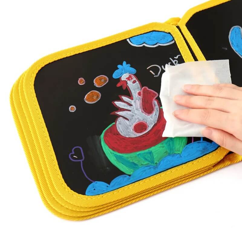 DoodleBloom - Herbruikbaar tekenboek voor kinderen | Afveegbaar & Draagbaar Creativiteit met Magische Pen
