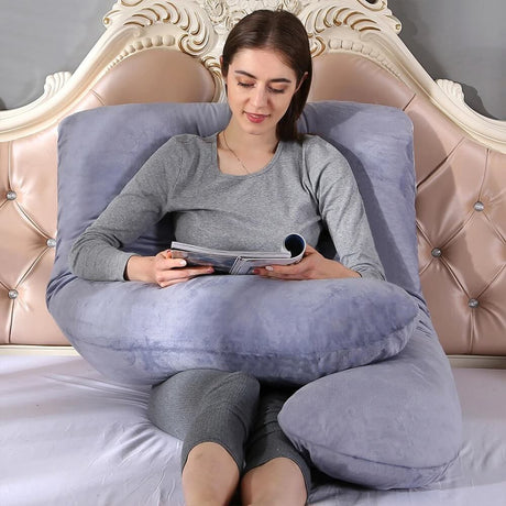 MammaLugn - U-vormig Zwangerschapskussen 130×70 cm | Comfort en Ondersteuning voor Zwangere en Nieuwe Moeders