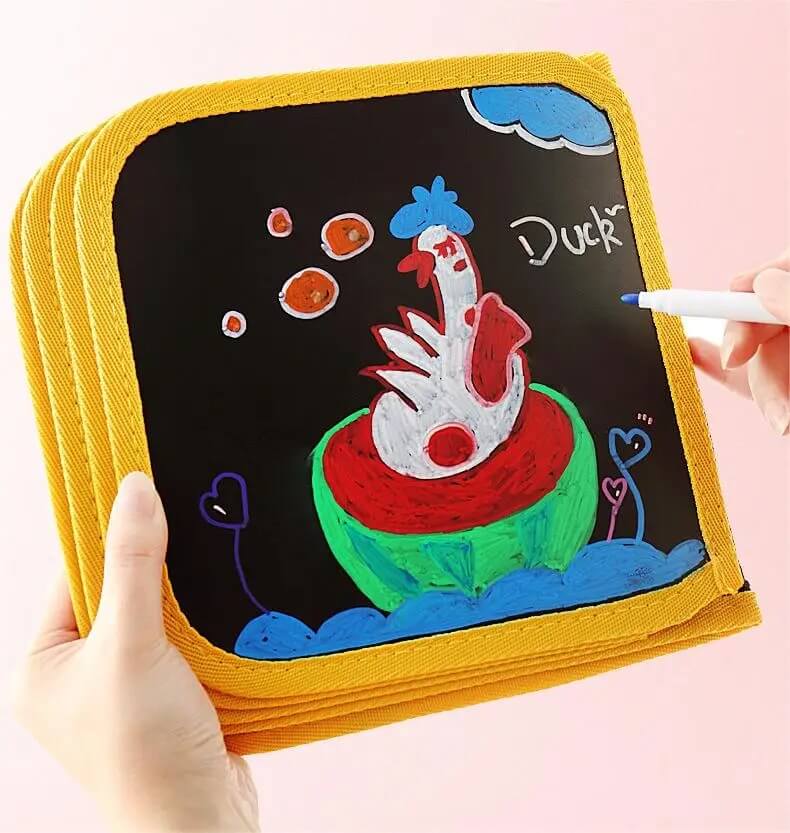 DoodleBloom - Herbruikbaar tekenboek voor kinderen | Afveegbaar & Draagbaar Creativiteit met Magische Pen