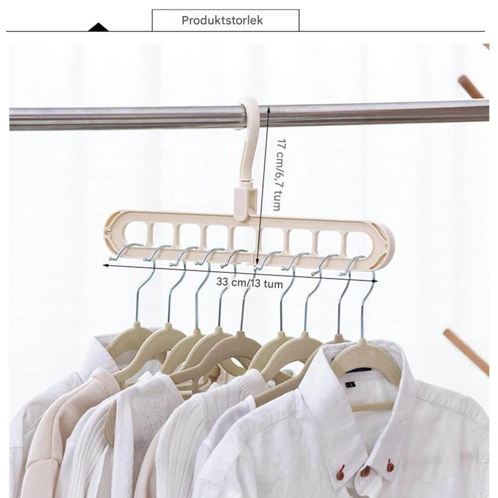 ClosetEase - Ruimtebesparende kleerhanger | Multifunctionele kleerhanger met 9 haken & 360° draaibare haak