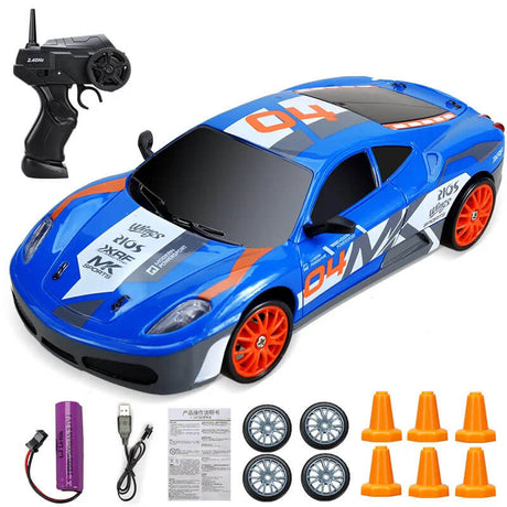 1:24 RC Drift Auto met Vierwielaandrijving - 15km/h Hoge Snelheid en Dynamisch Racen