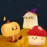 GlowShroom - Siliconen LED Nachtlampje | Zacht pompoen-, paddenstoel- of spookontwerp voor kinderkamers en slaapkamers