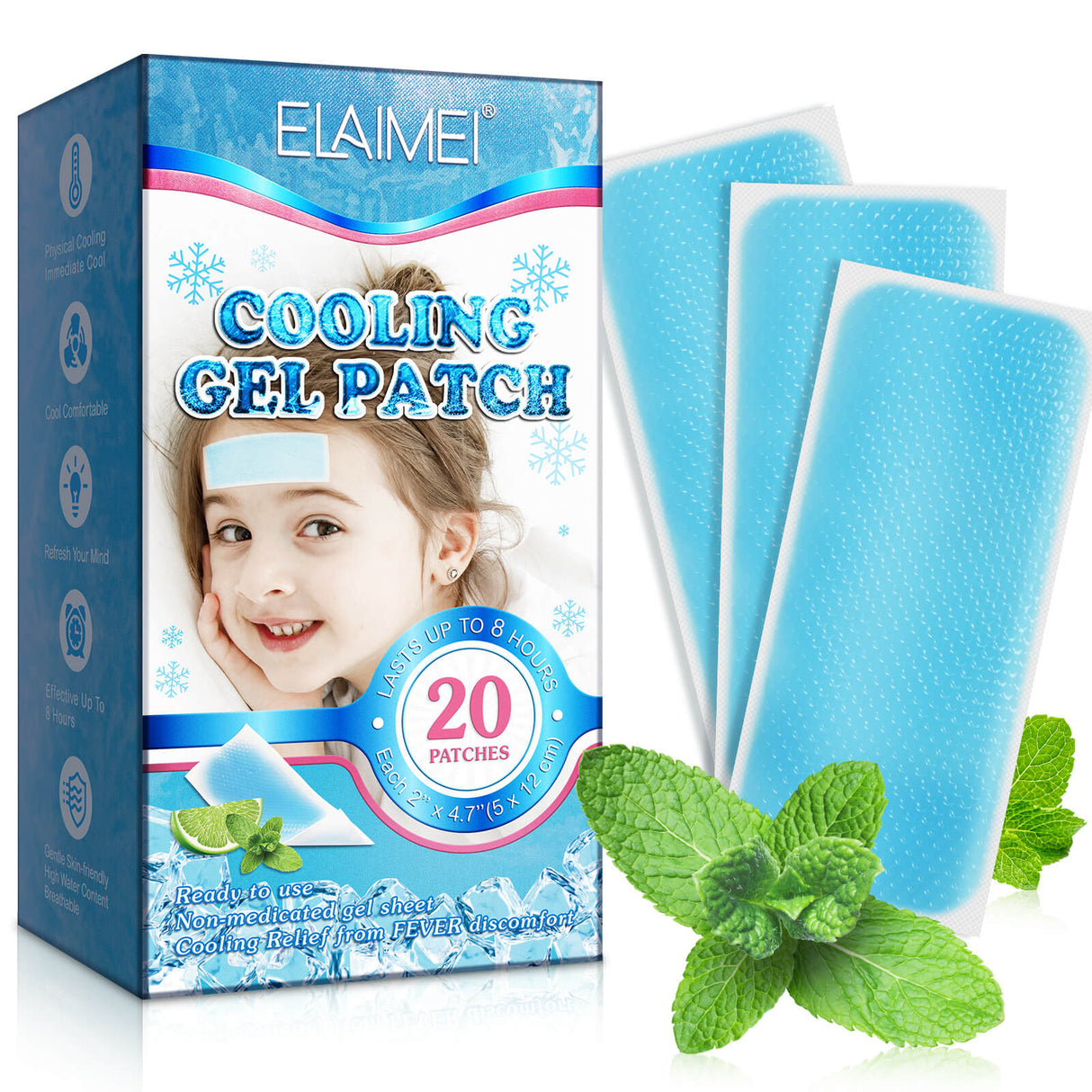 CooliPatch - Koortspleister voor kinderen | Cooling Gel Patch voor natuurlijke verlichting zonder medicijnen