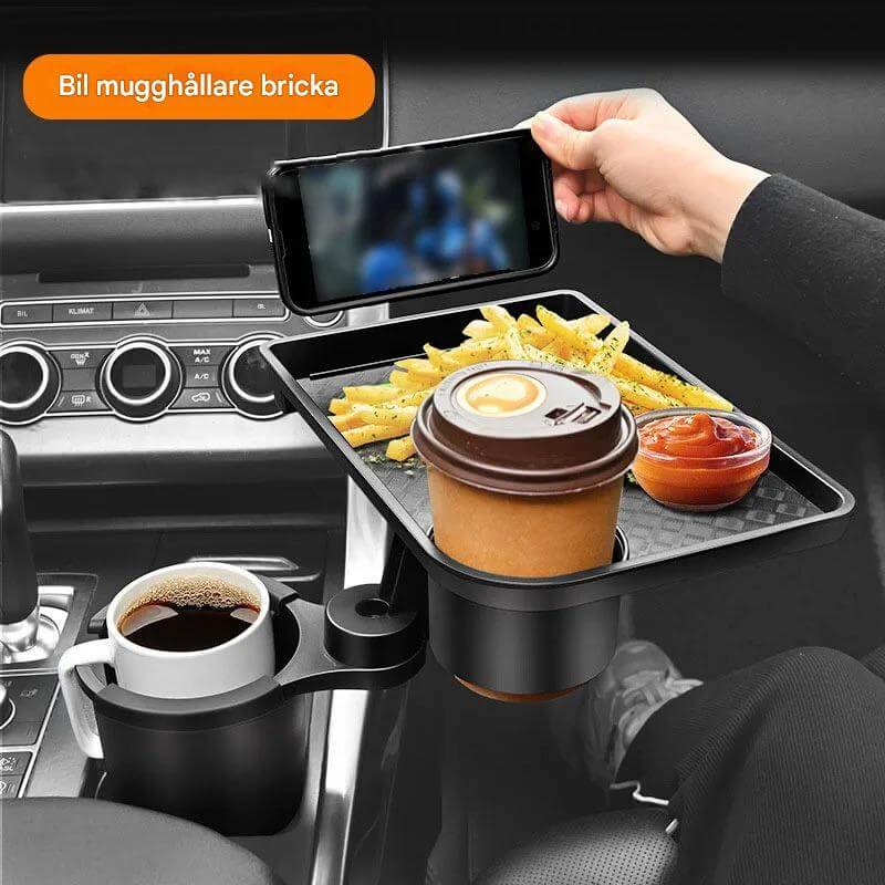 CarMealTray - Dienblad voor in de auto met draaibaar opschepoppervlak | Gemakkelijk eten en organiseren in de auto