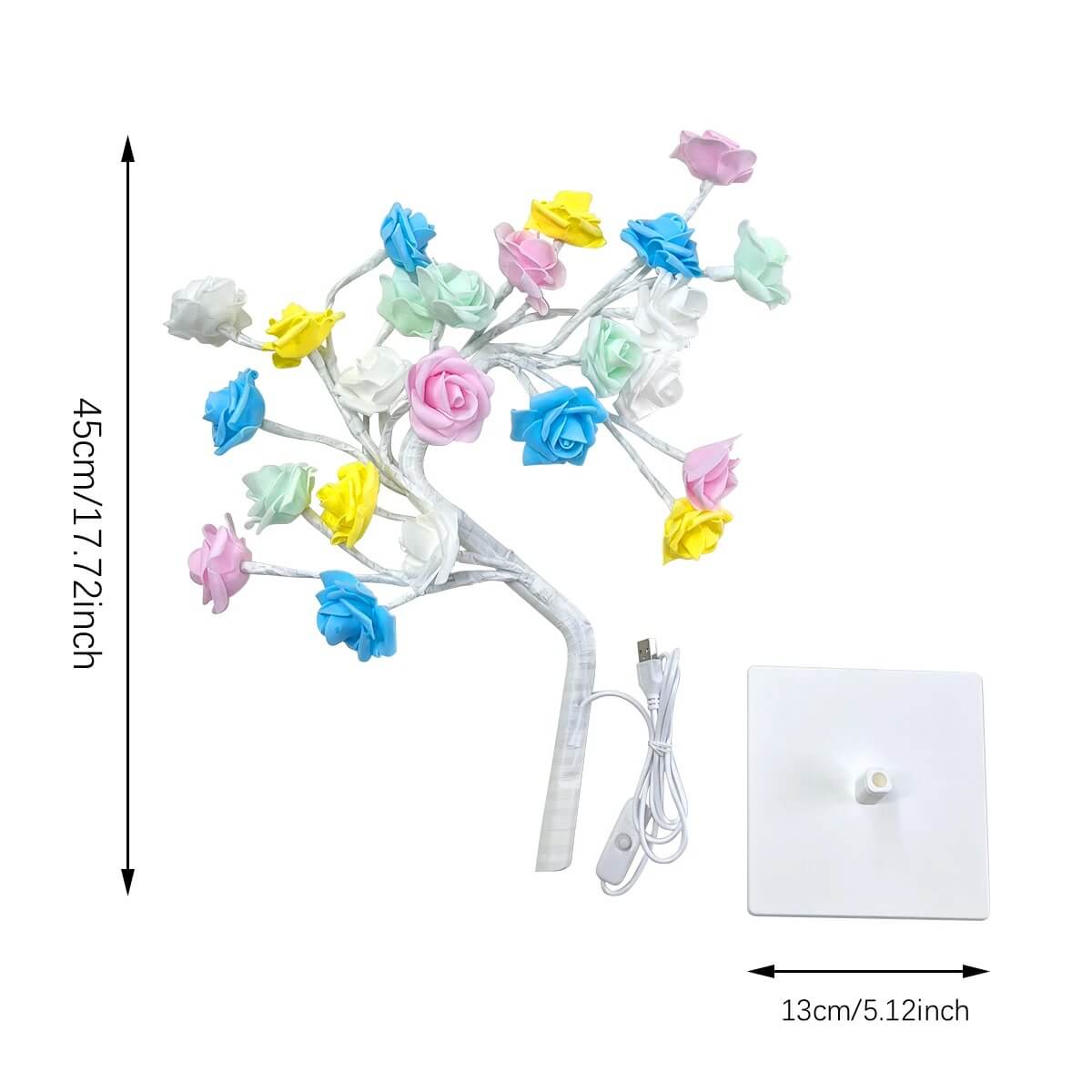 RoseLoom - LED-rooslamp in de vorm van een boom Zachte en buigbare decoratieve lamp voor een gezellige sfeer in huis