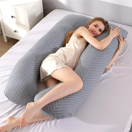 MammaLugn - U-vormig Zwangerschapskussen 130×70 cm | Comfort en Ondersteuning voor Zwangere en Nieuwe Moeders
