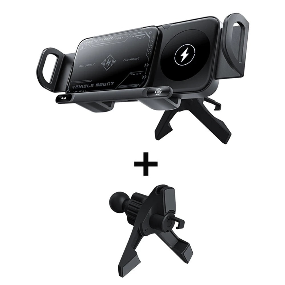 ChargeMount - Verstelbare Smart Car Telefoonhouder met 15W Draadloos Oplaad Pad voor Opvouwbare Schermen