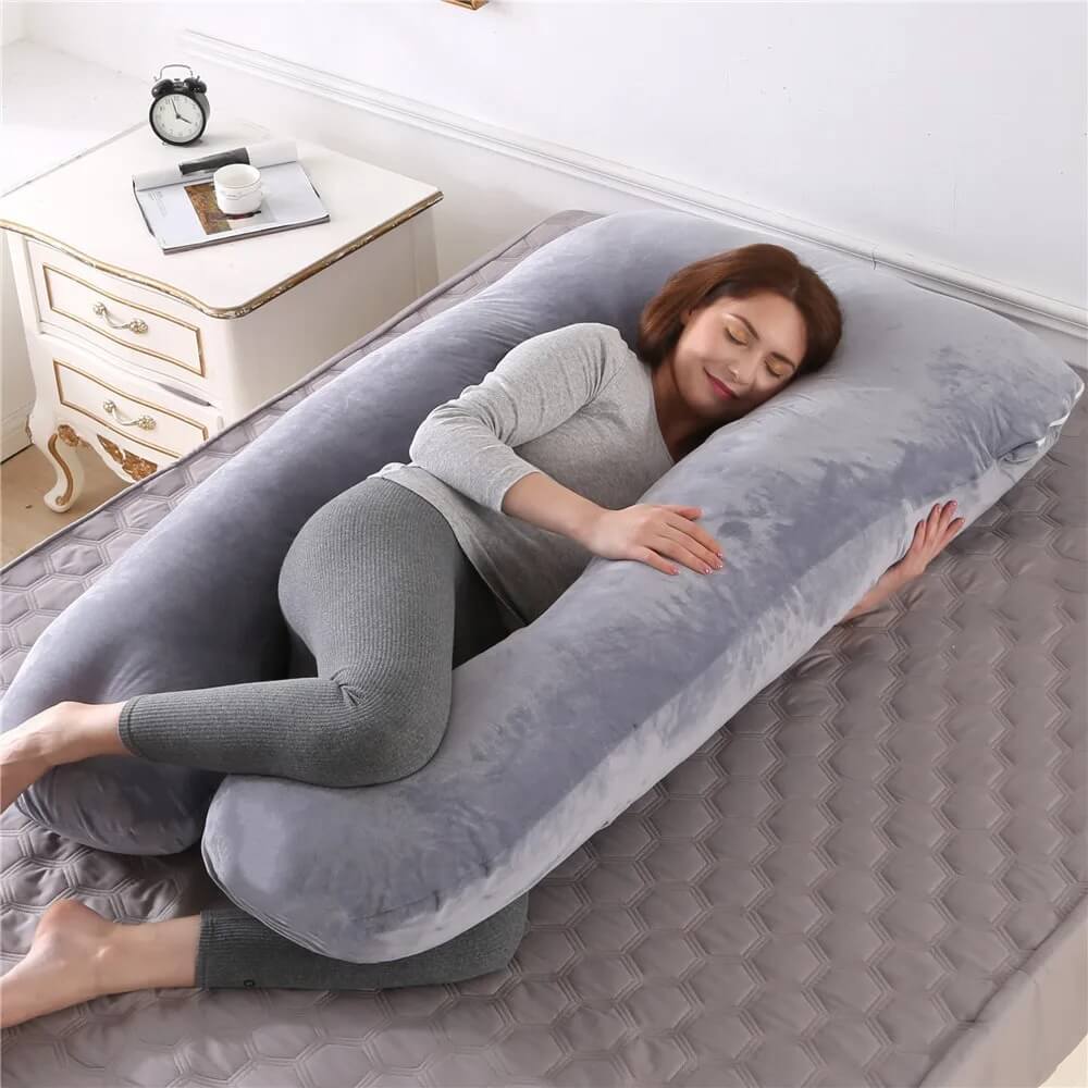 MammaLugn - U-vormig Zwangerschapskussen 130×70 cm | Comfort en Ondersteuning voor Zwangere en Nieuwe Moeders