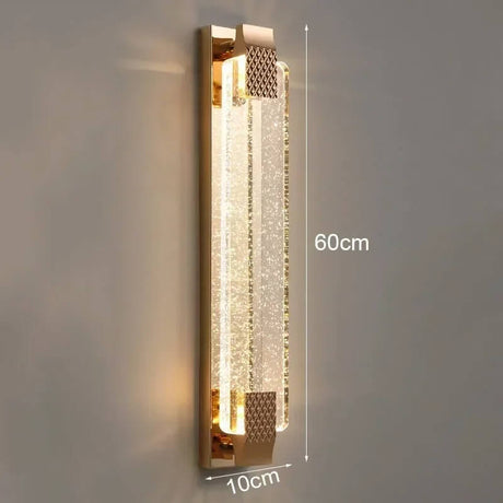 LuxeAngle - Wandlamp met Bubbel Kristal en Verguld Metaal | Elegante en Luxe Decoratieve Verlichting voor Slaapkamer & Woonkamer