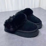 Winterpantoffels voor dames met fleecevoering - dikke zool