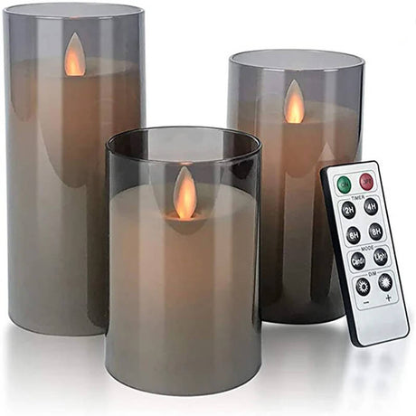 Glowelle - LED-waskaars met realistisch vlameffect met afstandsbediening en dimmer