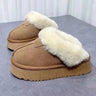 Winterpantoffels voor dames met fleecevoering - dikke zool