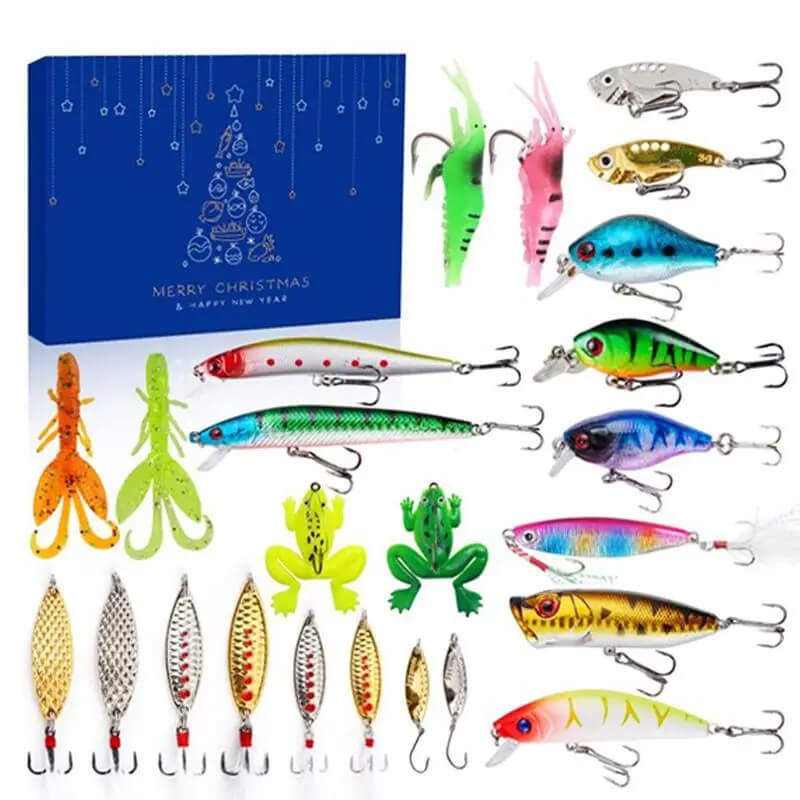 AnglerAdvent - 24 dagen kerstcadeauset met diverse soorten kunstaas en hengelsportartikelen
