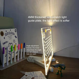 Transparant Licht Acryl Schrijfbord met 7-Kleuren Pennen - Herbruikbaar Boodschapbord met LED Verlichting