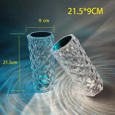 Kristallen Lamp met 16 Kleuren & Diamanten Roos LED Licht - Aanraken & Afstandsbediening USB Oplaadbaar, Romantische Sfeer voor Thuis