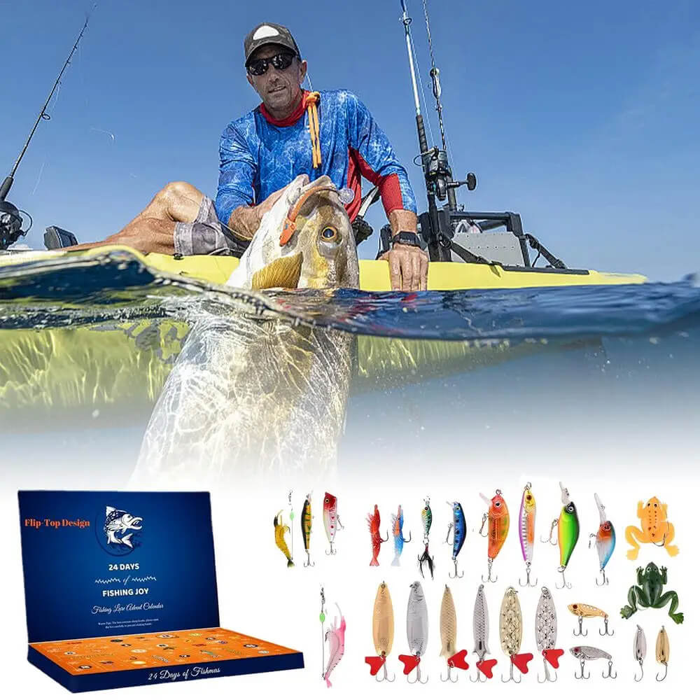 AnglerAdvent - 24 dagen kerstcadeauset met diverse soorten kunstaas en hengelsportartikelen