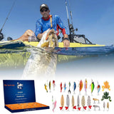 AnglerAdvent - 24 dagen kerstcadeauset met diverse soorten kunstaas en hengelsportartikelen