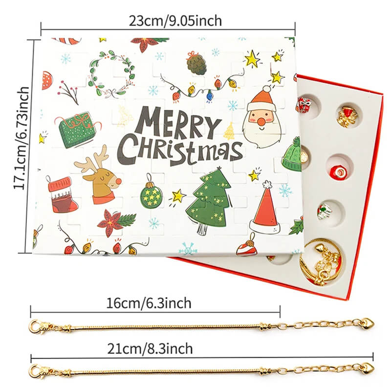 Luxe Sieraden Adventskalender voor Kinderen - 24 Doosjes Armbanden en Bedels voor DIY Kerstsieraden