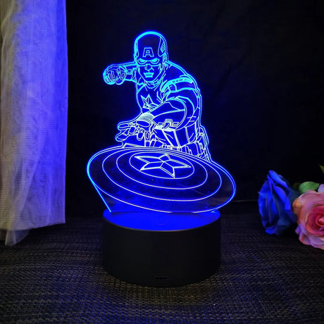 3D Superheld LED Nachtlicht met Afstandsbediening | 16 Kleuren & Aanraking - USB & Batterij Aangedreven Acryl Lamp voor Kinderen & Gameruimte