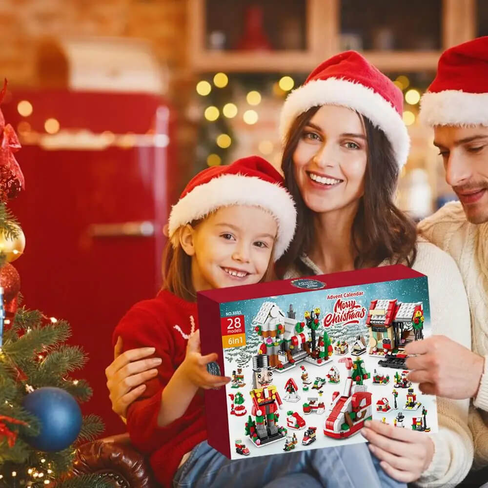 Kerst adventskalender bouwstenen voor kinderen - 24 dagen aftellen met grote bouwset, perfect doe-het-zelf kerstcadeau voor kinderen
