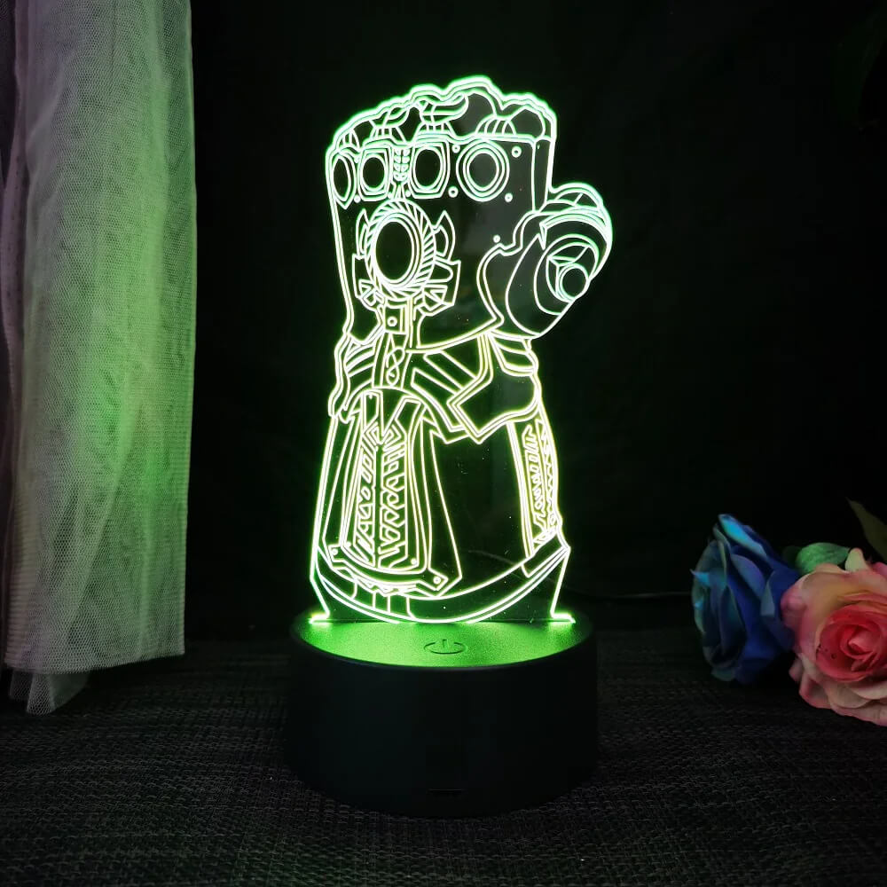 3D Superheld LED Nachtlicht met Afstandsbediening | 16 Kleuren & Aanraking - USB & Batterij Aangedreven Acryl Lamp voor Kinderen & Gameruimte