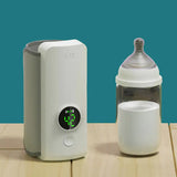 Oplaadbare babyflesverwarmer - 6 temperatuurinstellingen, display en verwarmingsmanchet voor moedermelk