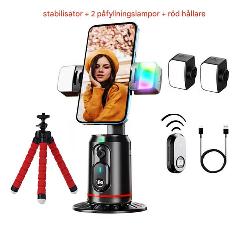 AiveloTrack - AI 360° Gezichtsvolgsysteem Mobiele Houder | Handsfree Opnemen voor Vlogs, Live Broadcasts & Videogesprekken
