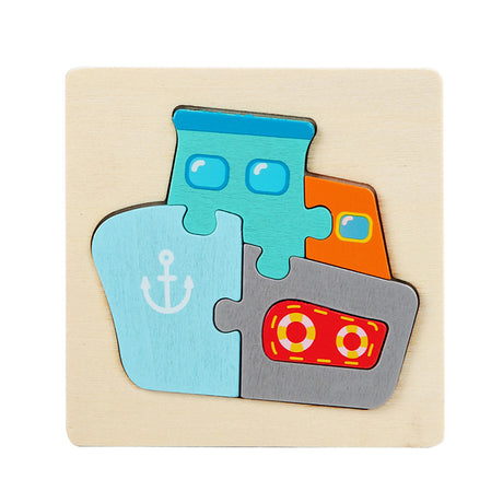 3D Houten Puzzels Voor Jonge Kinderen Beeldverhaal Dieren Onderwijs Cognitief