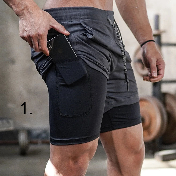 Trainingsshorts met binnenbroek voor mannen
