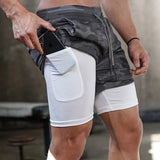 Trainingsshorts met binnenbroek voor mannen