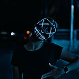 LED Horror Masker voor Halloween & Maskerade | Purge-geïnspireerd knipperend masker met 3 lichtstanden - Verstelbaar & Veilig EL-draad Ontwerp